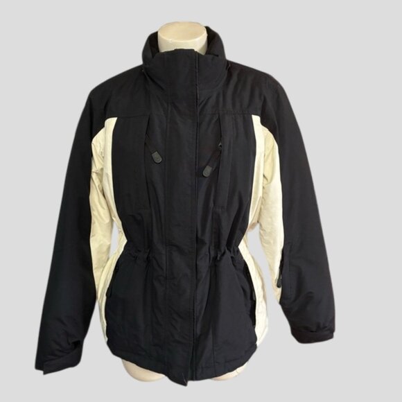 Eddie Bauer Goose Down Black & White Winter Parka Jacket - Picture 1 of 16